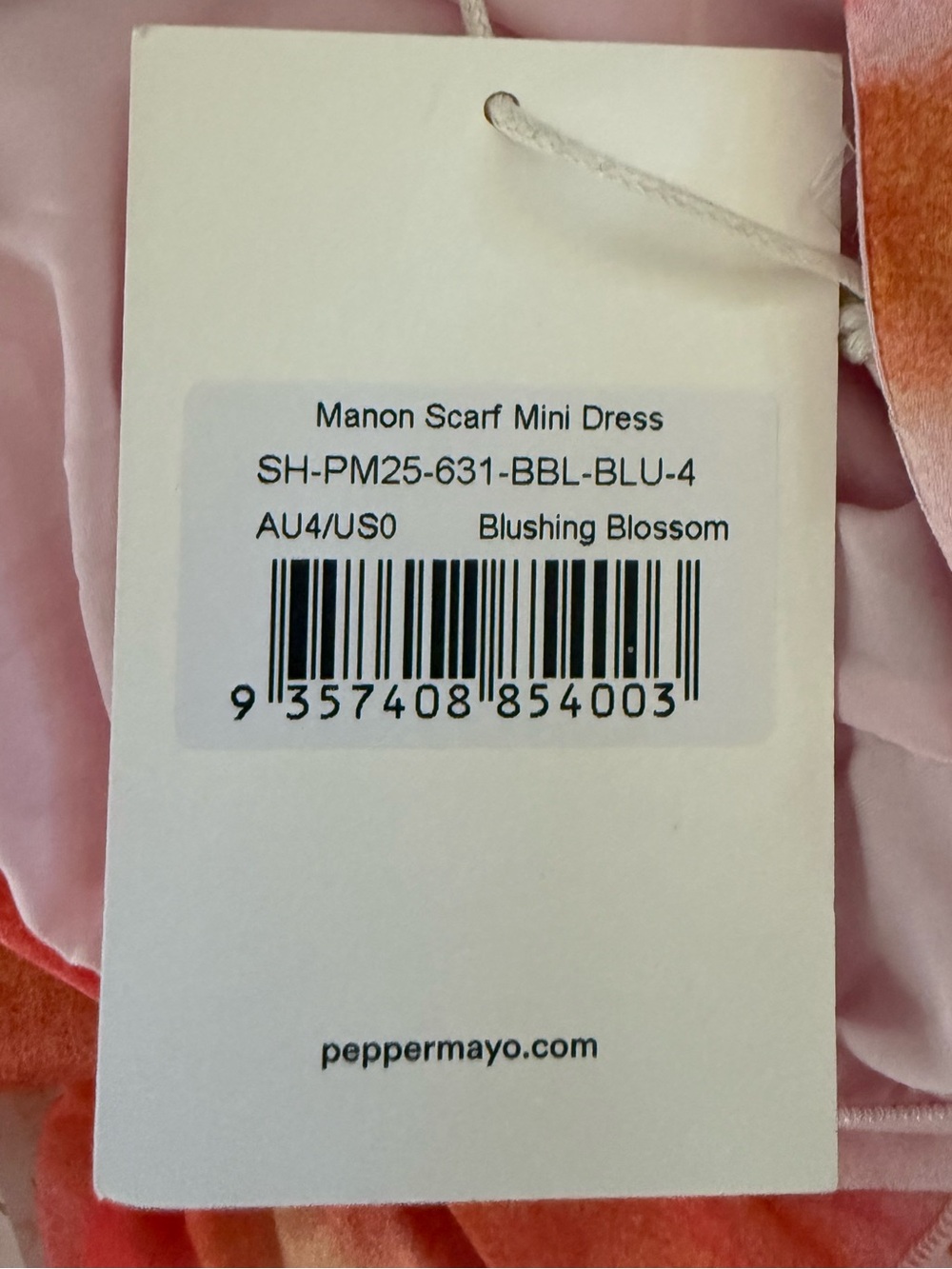 Peppermayo Manon Blushing Blossom Scarf Mini Dress - Pink & Coral Watercolor - Picture 2 of 5